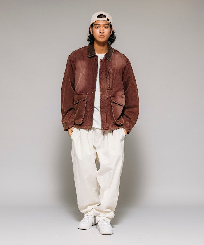 FREAK'S STORE Collar corduroy switching cotton nylon Blouson 燈芯絨領拉鍊夾克
