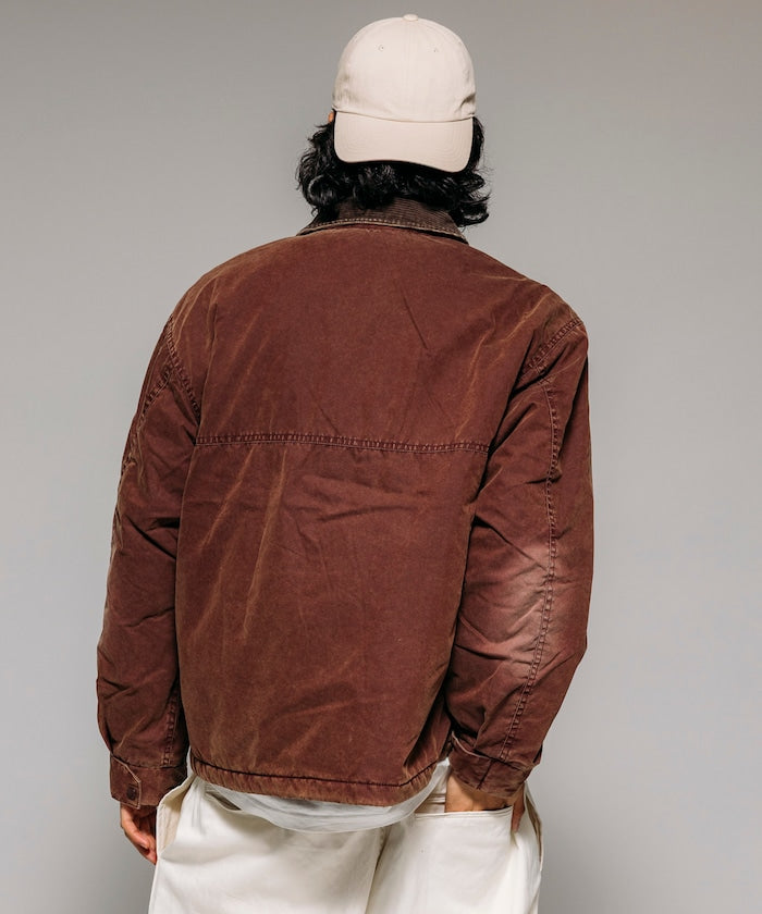 FREAK'S STORE Collar corduroy switching cotton nylon Blouson 燈芯絨領拉鍊夾克